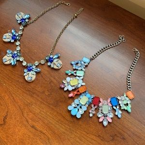 Set of 2 costume jewelry necklace statement necklaces gemstones